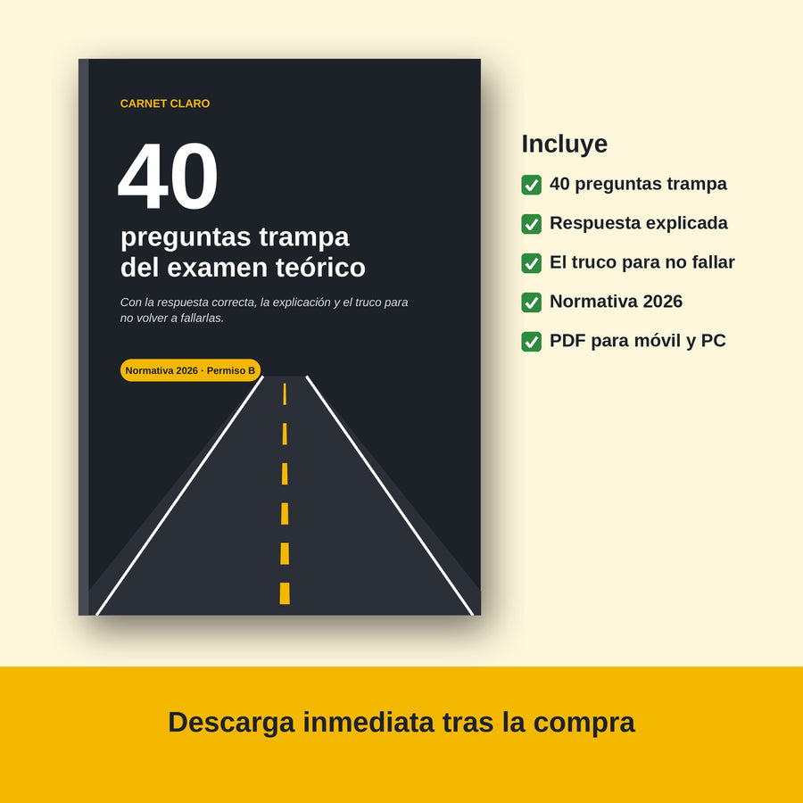 Ebook Carnet Claro: 40 preguntas trampa del examen teórico